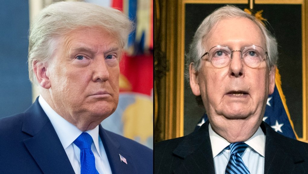 Trump attacks “dour” leader Mitch McConnell