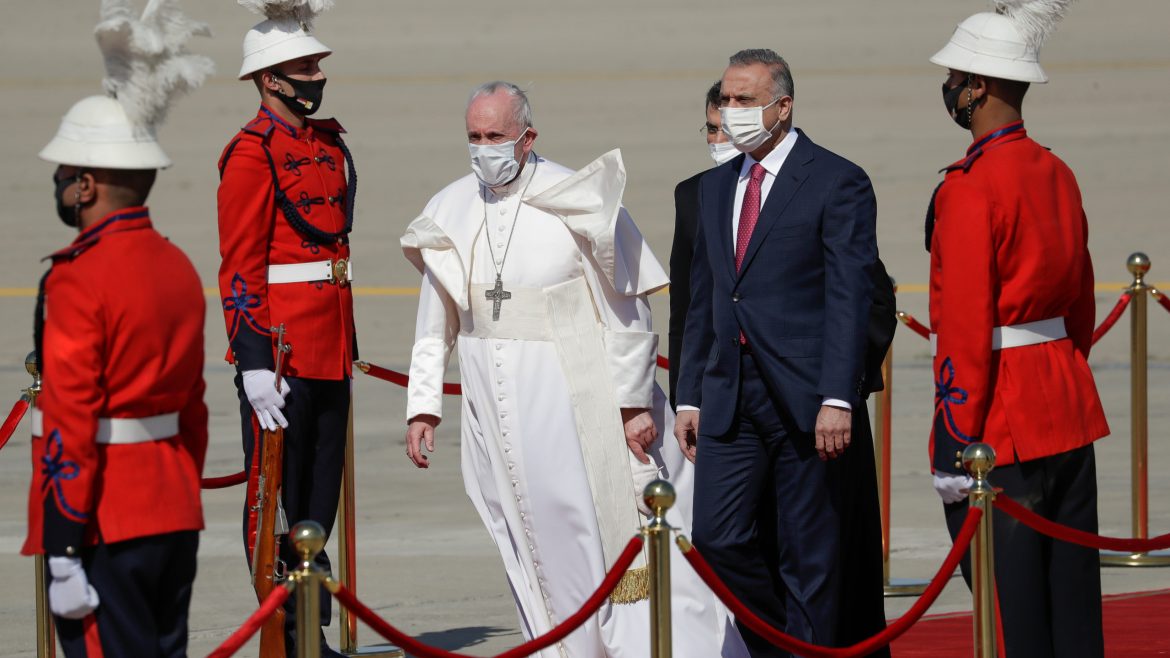 Pope Francis arrives in Iraq on historic visit