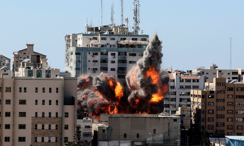 Israel strike in Gaza destroys building housing