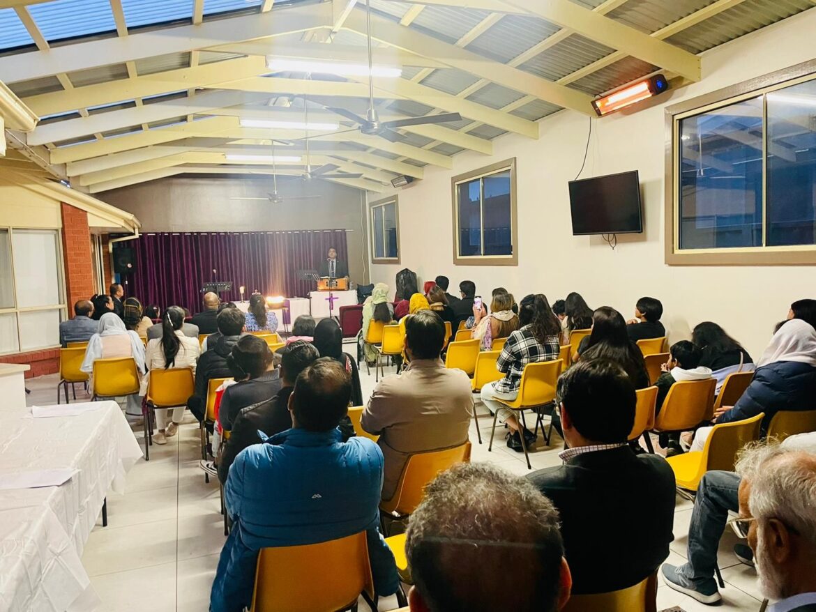 Dr Faisal Hayat visited the Pakistani Christian community in Melbourne in their Church in Tarneit