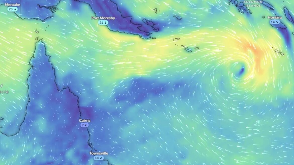 Tropical low in Coral Sea puts Queensland